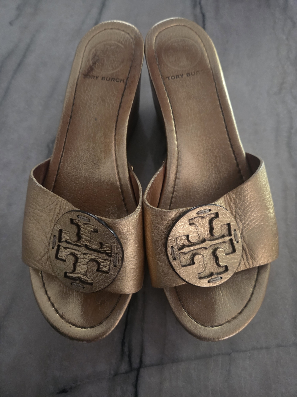 Tory Burch Gold Womens Sandals